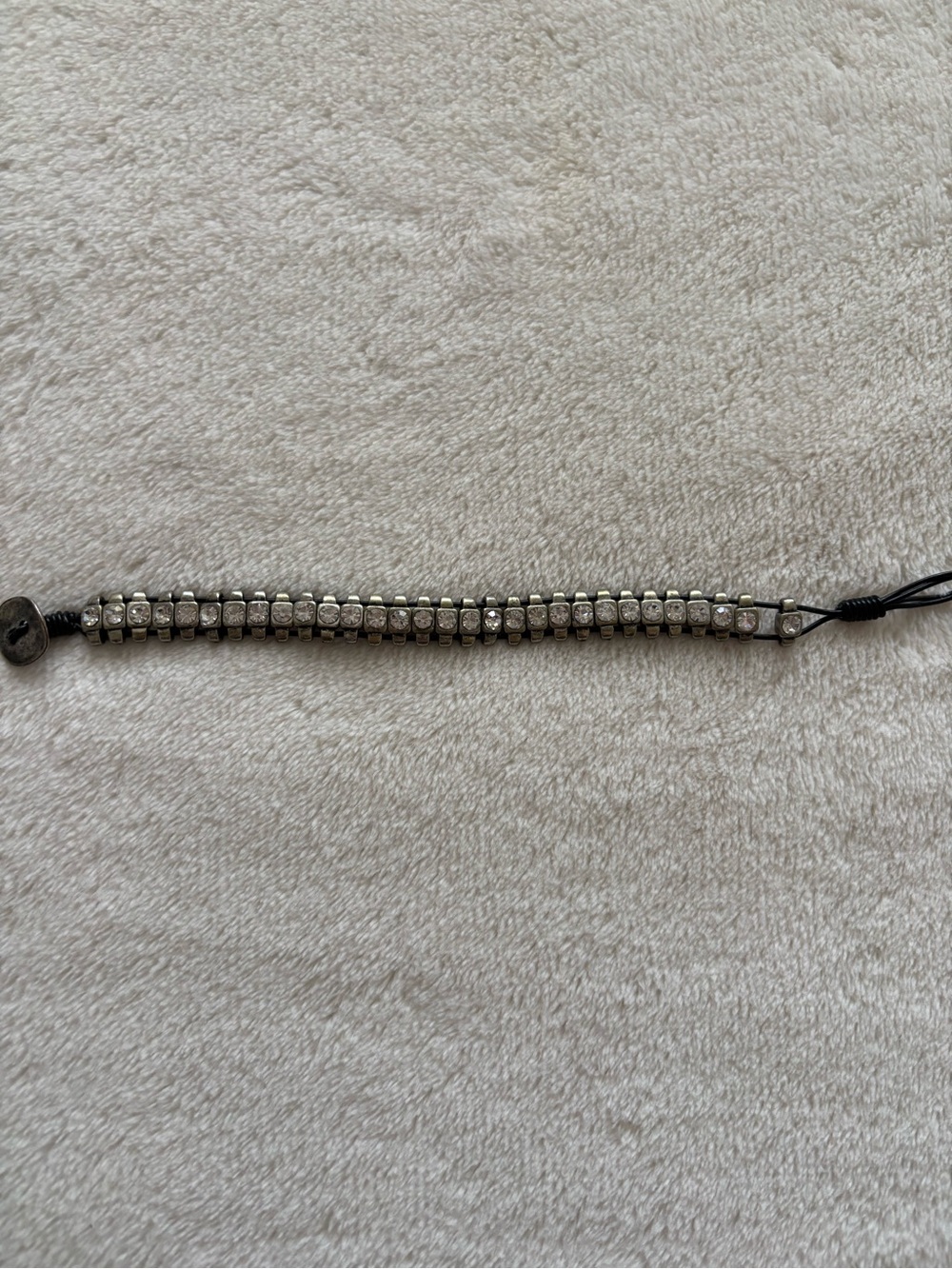 Lucky Brand Silver-Tone Beaded Crystal Bracelet